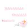 JP4048-French Manicure Press On Nails Short Almond 3D Floral Designs Reusable Waterproof Fake Nails Easy Application Salon Quality DIY Nails