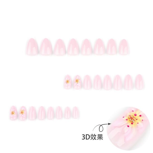 O1CN01aPBTlM2NGI08Vv8iY_!!4234819935-0-cib JP4048-French Manicure Press On Nails Short Almond 3D Floral Designs Reusable Waterproof Fake Nails Easy Application Salon Quality DIY Nails