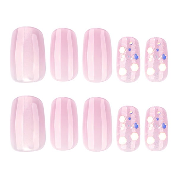 O1CN01hangZT2NGHzxp1dzP_!!4234819935-0-cib JL0700- Nude Pink Cat Eye Press On Nails Short Square with Diamond Accents Glitter Fake Nails Reusable Salon Quality Manicure