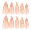 JP3997-Magnetic Cat Eye Elegance: Medium-Length Almond Press On Nails with 3D Designs for Reusable Salon Manicures at Home​