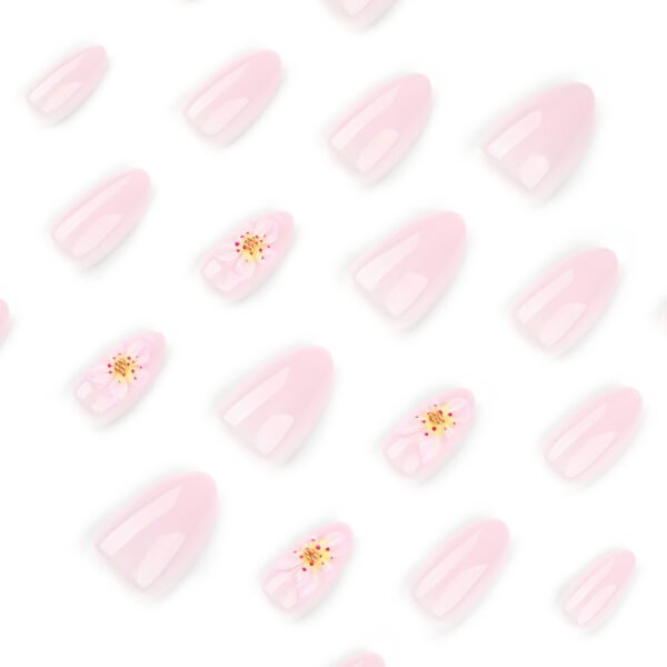 O1CN01tY3oCP2NGI06NA8vQ_!!4234819935-0-cib JP4048-French Manicure Press On Nails Short Almond 3D Floral Designs Reusable Waterproof Fake Nails Easy Application Salon Quality DIY Nails