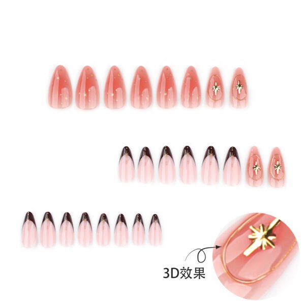 O1CN01zX0afK2NGI00U8H7g_!!4234819935-0-cib JP4031-Starry Blush Elegance: Reusable 3D French Almond Press On Nails with Sparkly Gems for Instant Salon Manicures at Home